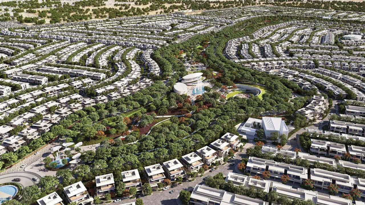 Azizi Florence Sharjah — the 1.6 million sq. ft. central park and the villa and townhouse clusters around it